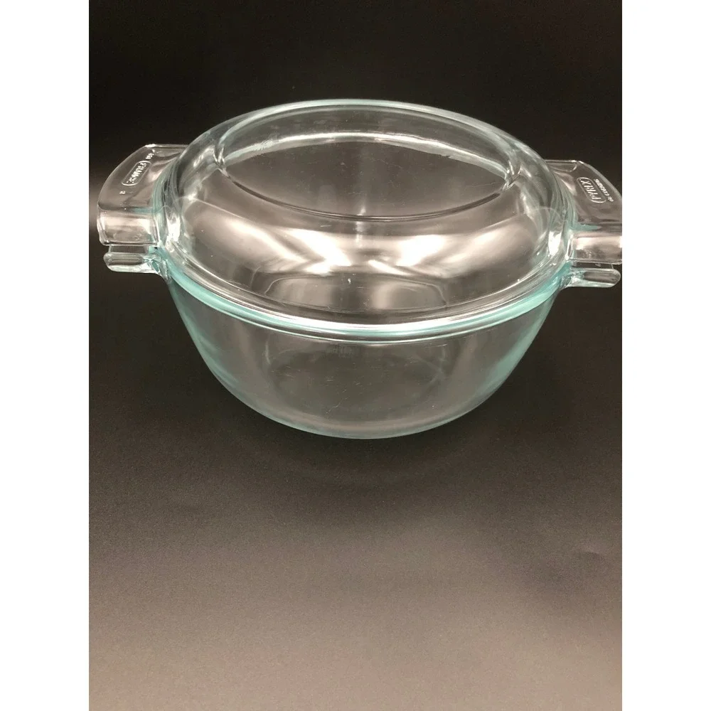 Vintage PYREX de Corning France 453 Clear Glass Casserole Dish Lid 1.5L MCM 70s